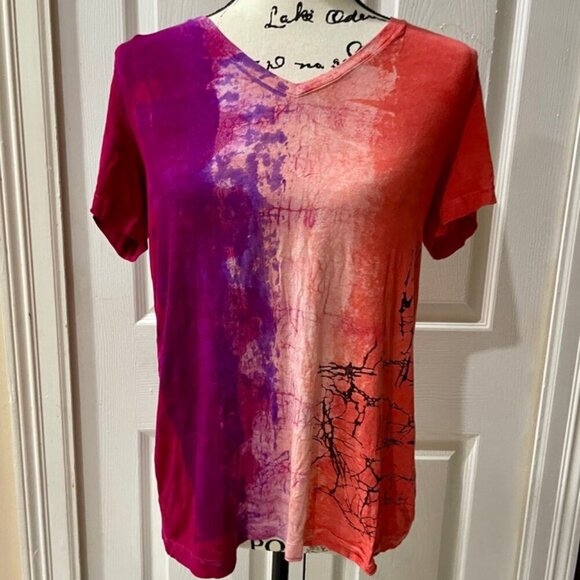 Y2K ART OF CLOTH T-SHIRT HAND DYED SHIRT MADE IN USA Sz S HIPPIE GROOVE - Picture 14 of 16